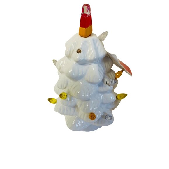 Spooky Village Light-Up Ceramic Halloween Tree With Colorful Bulbs & Candy Corn - Picture 1 of 5